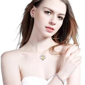 Amazon Top Seller 2021 S925 Sterling Silver Diamond Heart Pendant Necklace