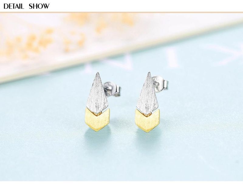 Geometric Splicing Rhombus and Arrow Earrings Stud