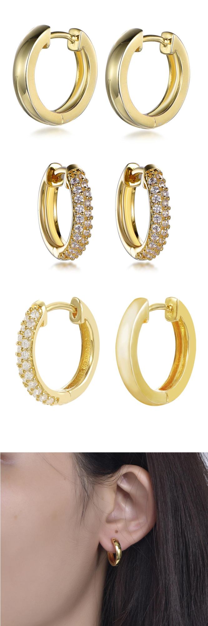 Top Ladies Earrings 2021 Gold Hoop Earrings for Women 18K Gold Plated 925 Sterling Silver Ear Ring High End 18K Gold Plated Tube Hoop Earrings