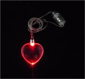 Heart Shape Flashing Necklace (QNK107)