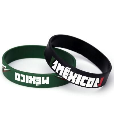 Promotional Rubber Bracelet Debossed Highly Personalized Silicon Wristband Custom Print Logo Silicone Bracelet