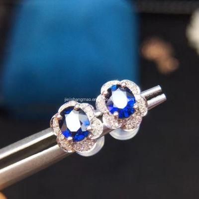 Royal Blue Sapphire Earrings Fashion Jewelry China