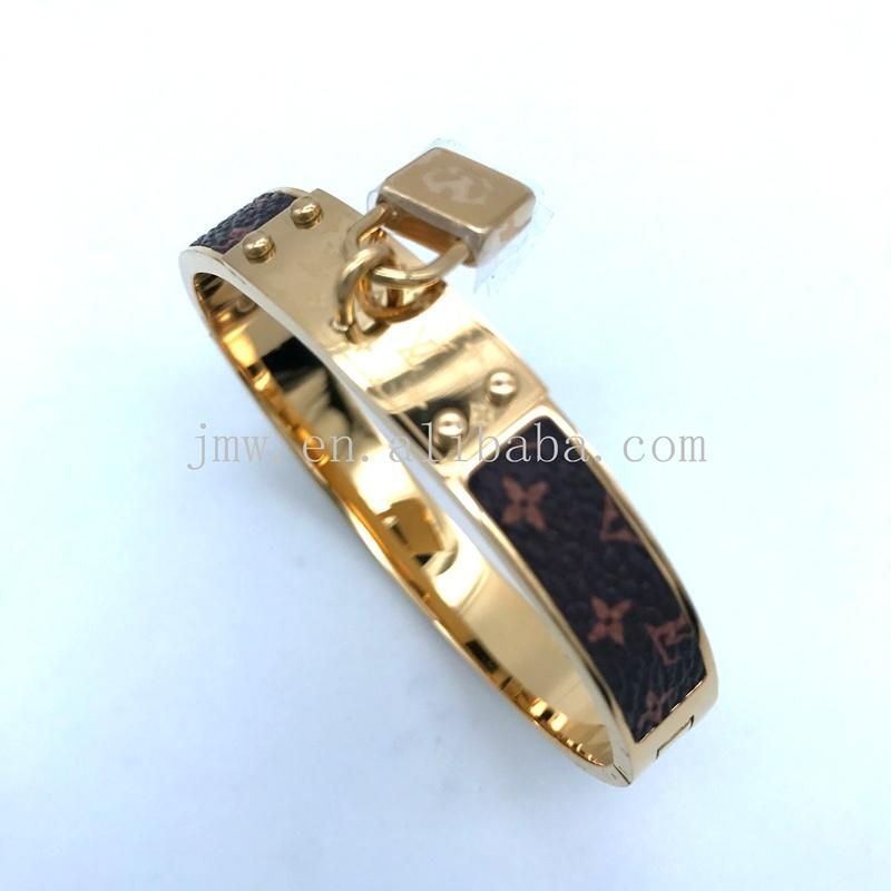 2022 New Design Custom Logo Stainless Steel Bracelet Wholesale Leather Bracelet Ladies