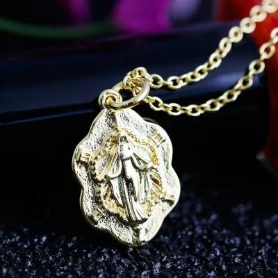 Western Copper-Plated Gold Necklace, Greco-Roman Goddess Pendant
