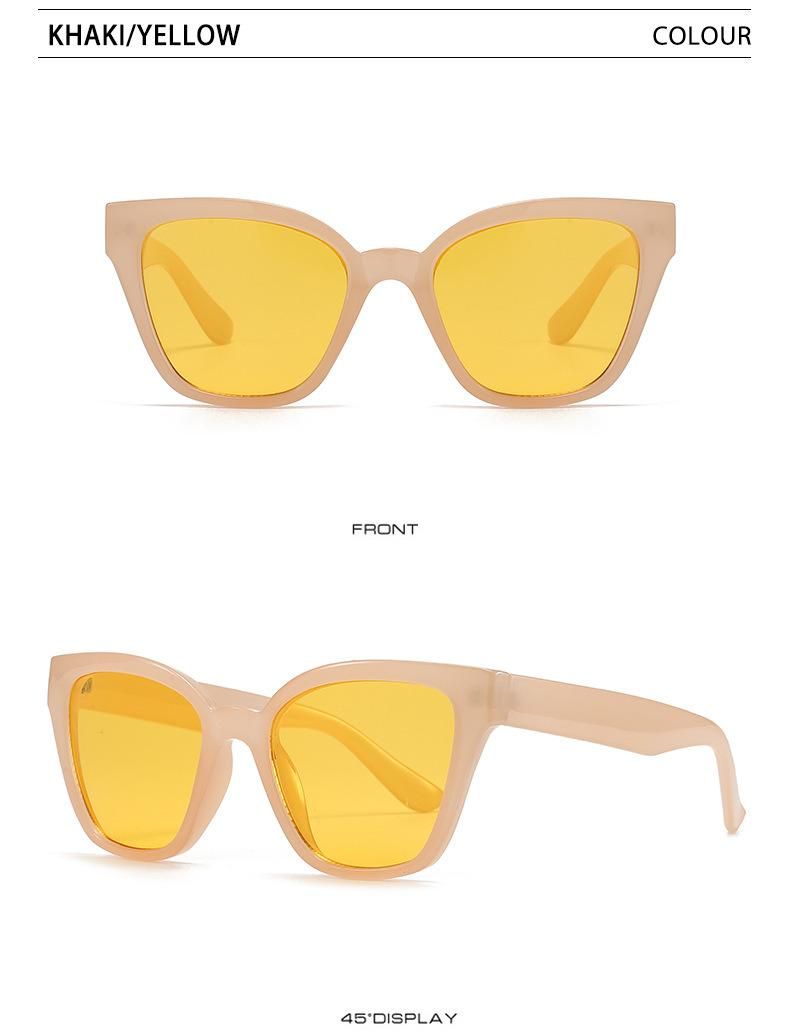 Women High Quality Hot Selling Sun Glasses UV400 Lenses Colorful Cat Eye Square Frame Trendy Fashion Sunglasses