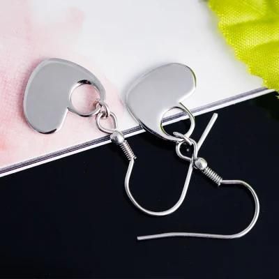Foreign Trade Hot-Selling Simple Korean Version Heart-Shaped Circle Earrings Female