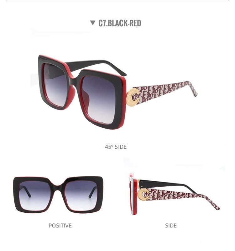 2022 Designer Plastic Sun Glasses for Wholesale Women Shades UV400 Oversized Big Square Sunlgasses