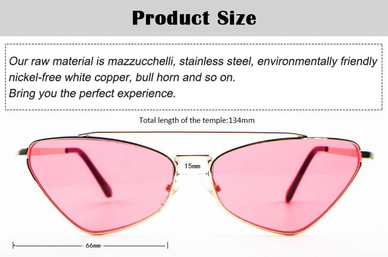 Top Flat Custom Logo Stock Small Metal Frame Women Sunglasses