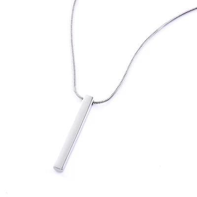Stainless Steel Elegant Bar Penant Necklace for Lady and Men Support Customized Fashion Jewelry