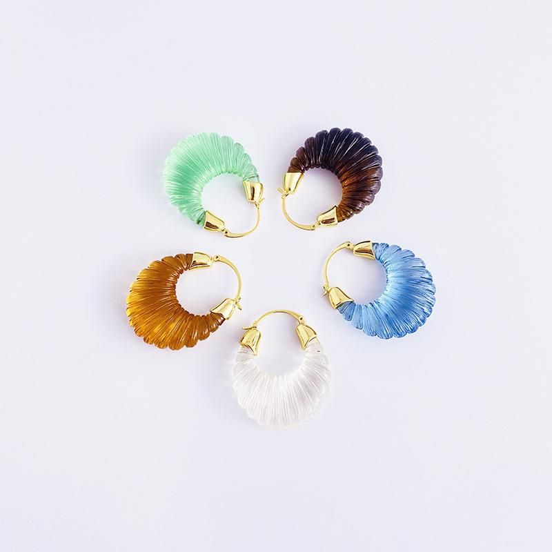 Fashion U Shape Coloured Glaze Feeling Hoop Earring