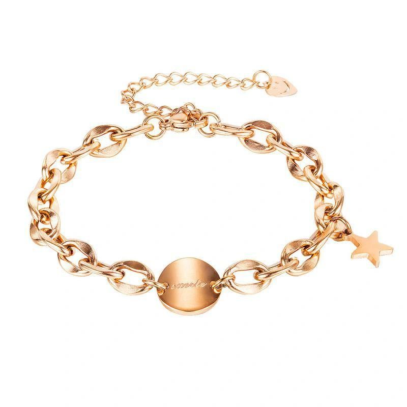 Stainless Steel Bracelets for Women Teen Girls Romantic Gift Steel/Rose Gold/18K Gold Plated Bracelets
