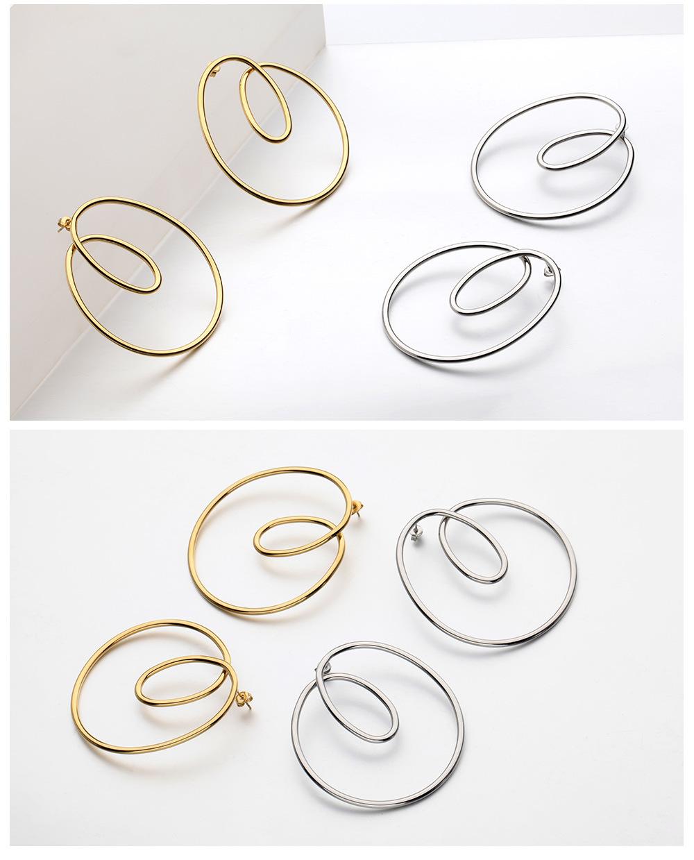 New Arrival Costume Fashion Simple DIY Stainless Steel Earrings