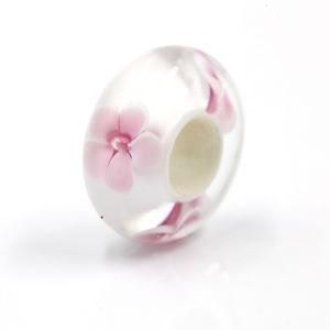 Murano Glass Beads Lampwork Fashion Jewelry Pink Flower