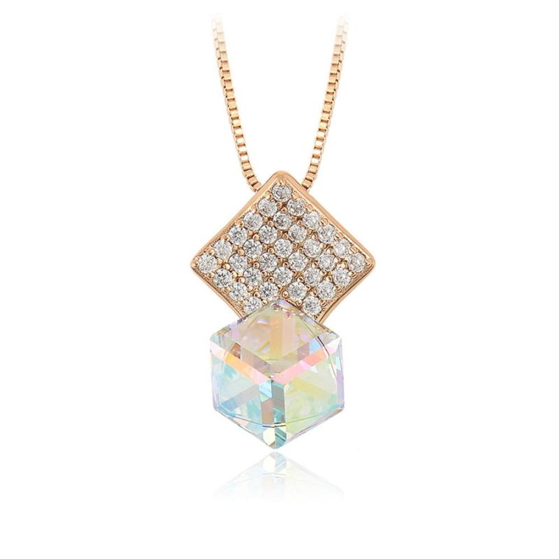 Square Lover Gift Jewelry Rhinestone Necklaces