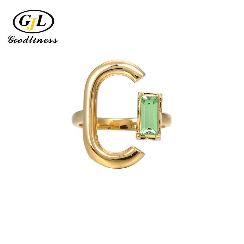 Geometry Rectangle Gemstone Rings Earrings Fashion Jewelry