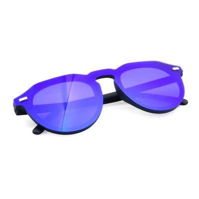 Custom Cheap One Piece Lens Rimless Round Style Mirror Polarized Lens Sunglasses