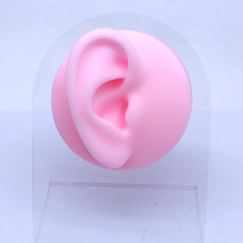 Pink Color Display Model with Stand Soft Silicone Faux Real Artificial Piercing Model Wholesale Body Jewelry