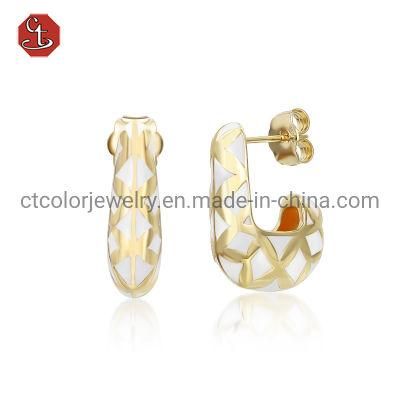 Costume jewelry earrings 925 silver Enamel fashion earrings for women
