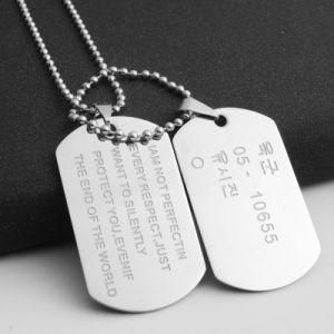 Letter Fashion Jewelry Men Necklace Stainless Steel Key Tag