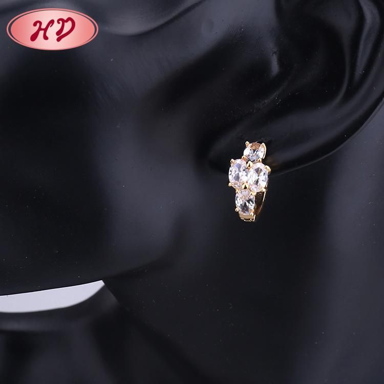 2020 HD Simple Multicolor Color Gold Earring Designs Jewelry with Zircon