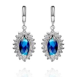 New Fashion Costume Match Swiss Blue CZ Stone Earring Jewelry