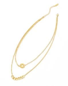 Fashion Jewelry Adjustable Double Chain Coin Star Pendant Stainless Steel&#160; Women Necklace&#160;