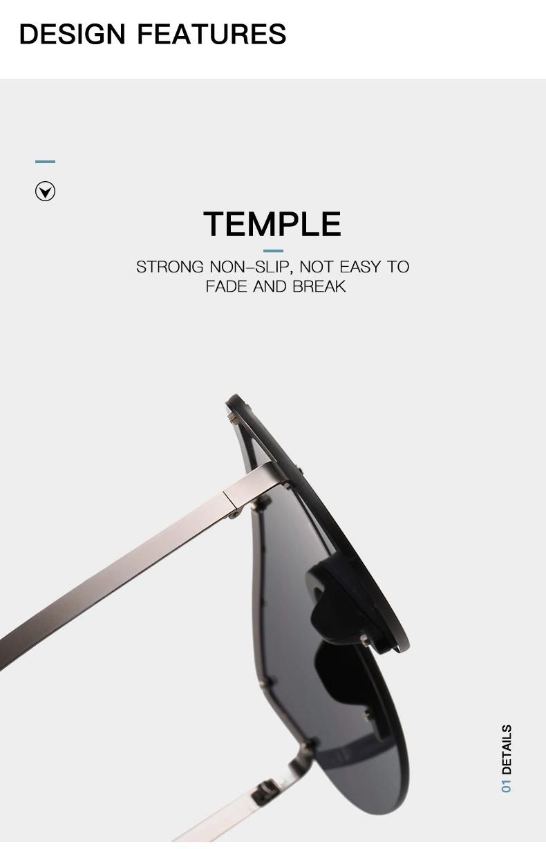 Metal Frame Sunglasses Colorful Lenses One-Piece Sunglasses Trendy Sunglasses