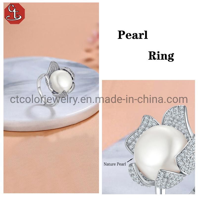 Trendy ring 2021 new fashion jewelry 925 silver freshwater pearl Ring