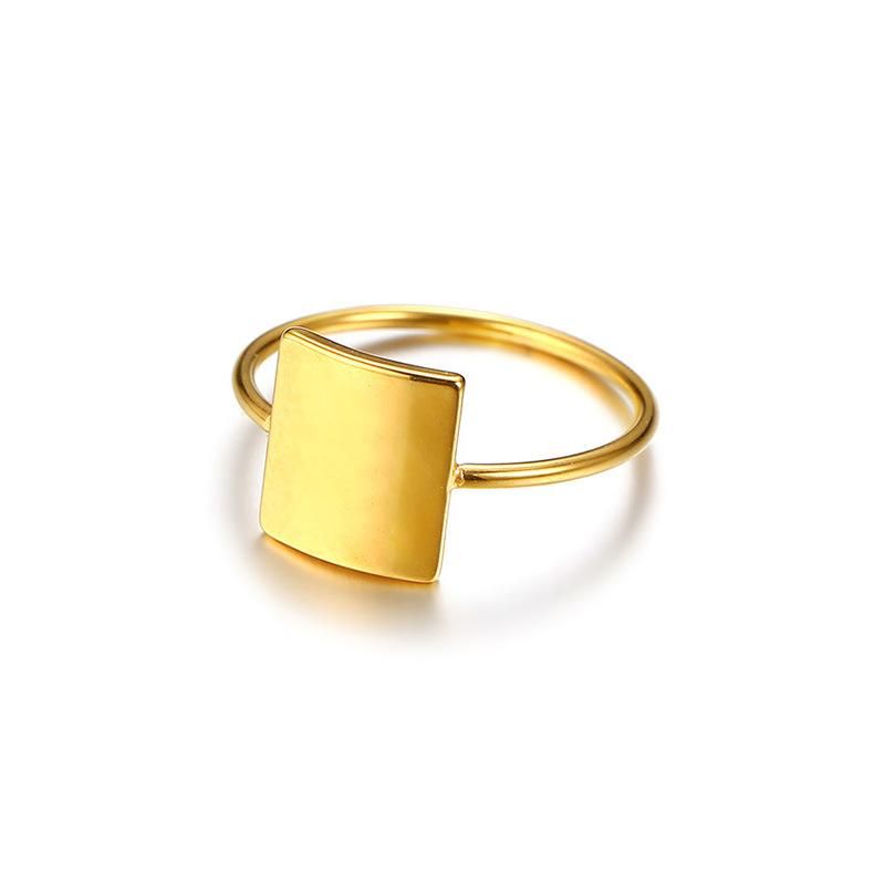Tube Curve Texture Ring Polished Face Wide Ring Broad Basic Ring