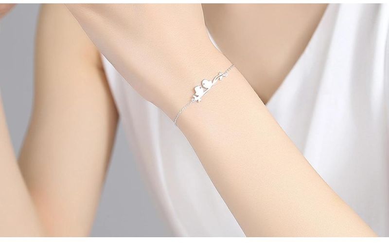 925 Silver Fine Quality Hotsales Girl Double Bird Bracelet