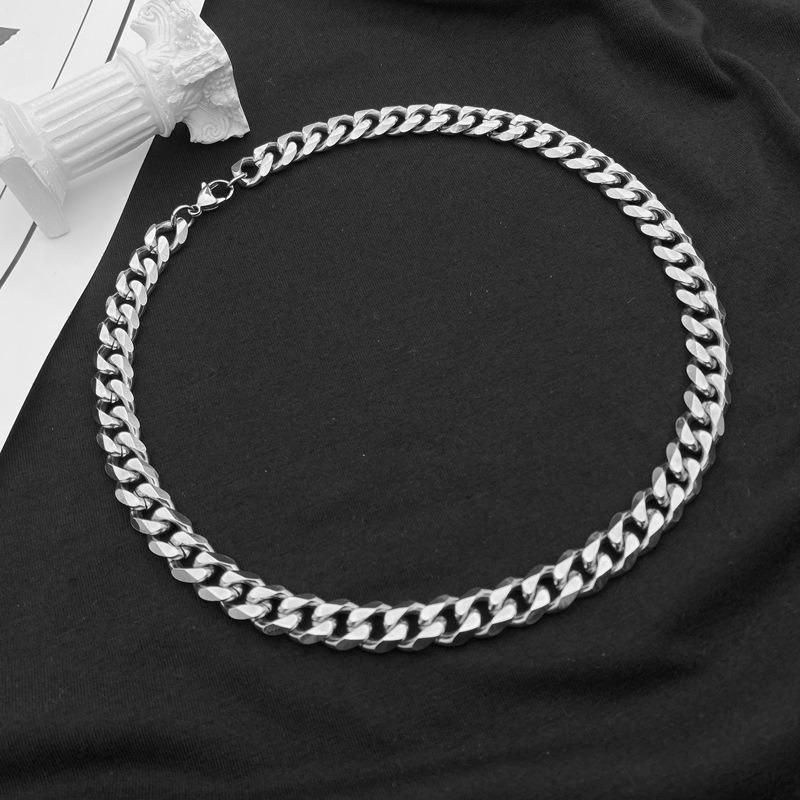 Manufacturer Custom PVD Stainless Steel Jewelry High Quality Waterproof Mens Jewellery Simple Trendy Mens Chain Cuban Necklace