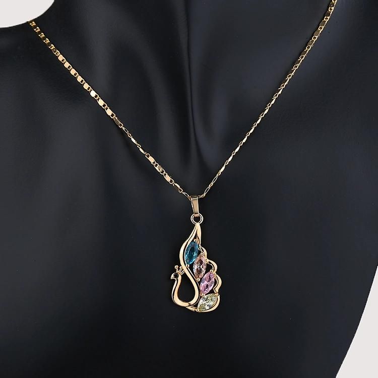 Colorful 18K Gold Plated Zircon Necklace Jewelry Set with Cheap Price
