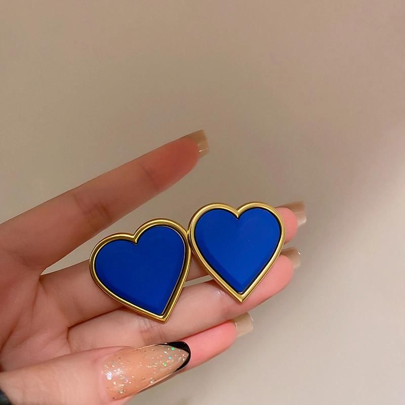 925 Silver Needle French Klein Blue Color Sets Earrings Fashion Jewelry Retro Style Earrings for Women