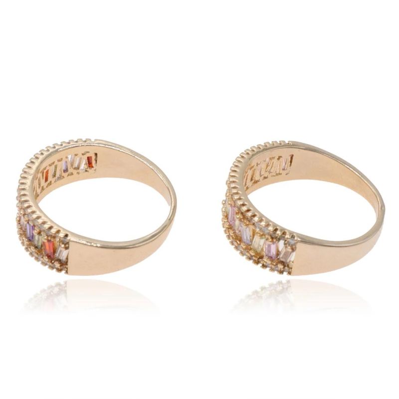 Colored Zircon Gold Plated Women′s Jewelry Ring