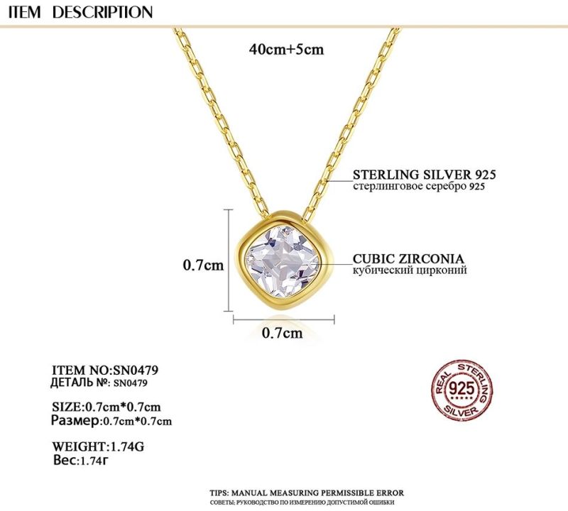 3A Cubic Zircon Silver Jewelry S925 Planet Necklace