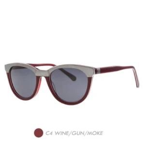 Acetate&Nylon Polarized Sunglasses, Vintage Fashion Round Frame A19009-04