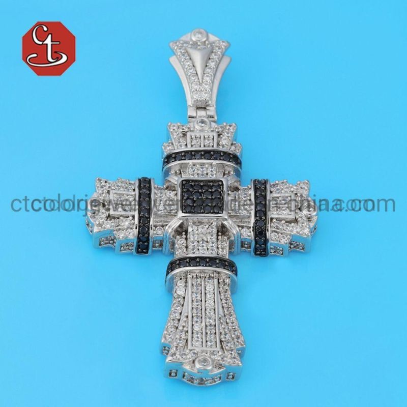 Cross Crucifix Clear AAA+ CZ Pendant Necklace for Men Women Rhodium Prayer Jesus Pendants Wholesale Jewelry