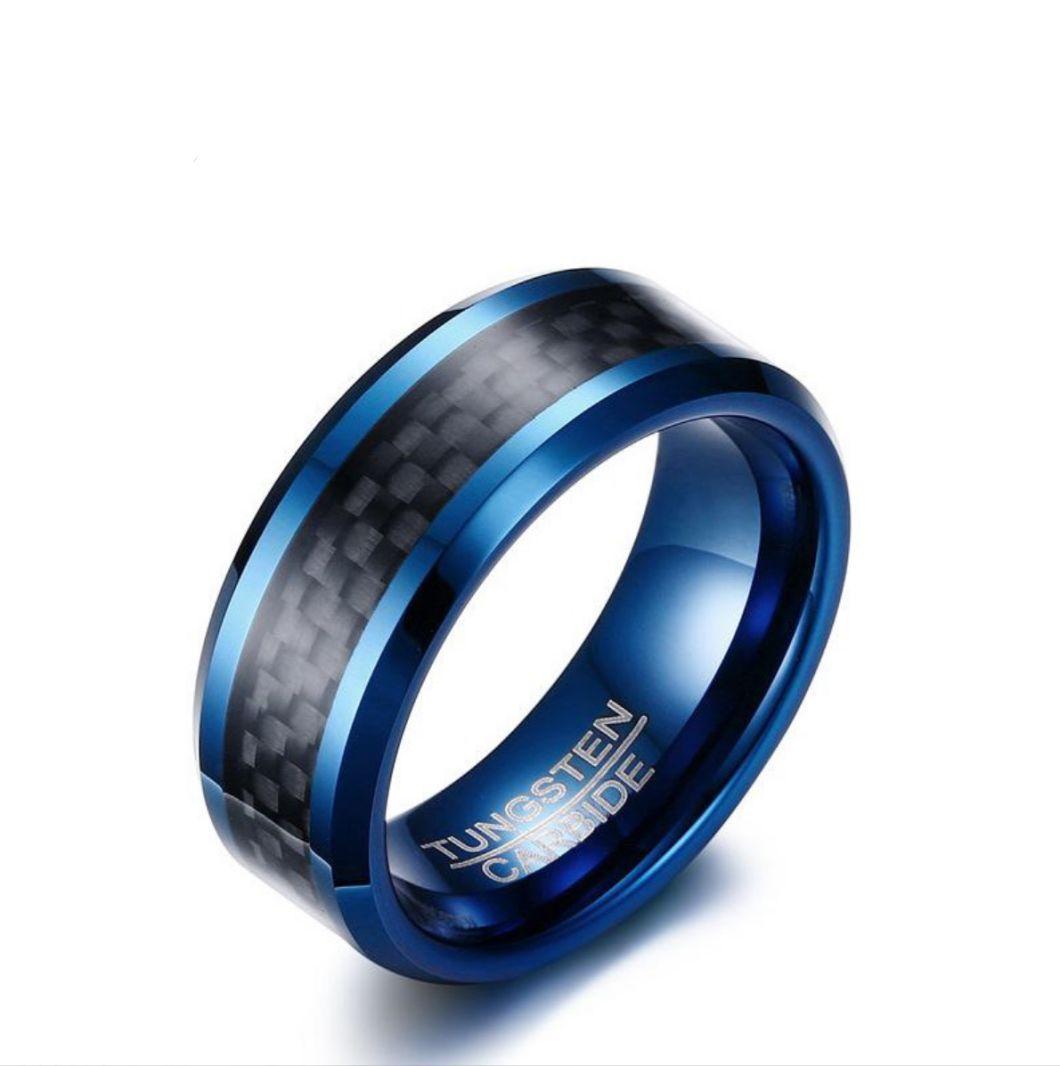 European and American Style Personalized Accessories Gold Simple Men′ S Tungsten Steel Ring Can Be DIY Lettering