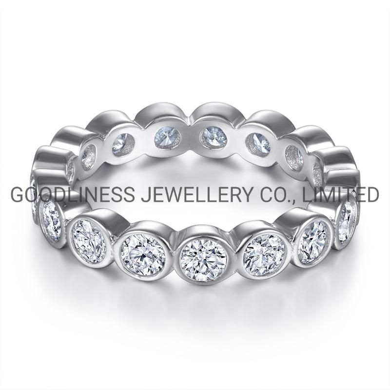 Vintage Silver Cubic Zirconia Wedding Promise Diamond Rings for Women