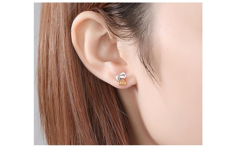 Hollow Geometric Shape Female Earrings Jewelry Ear Studs