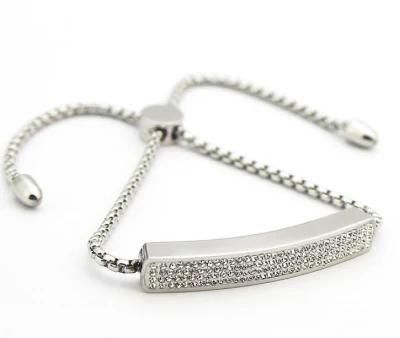 Innovative Designed Metal Bangle Diamond Inserted Bracelet