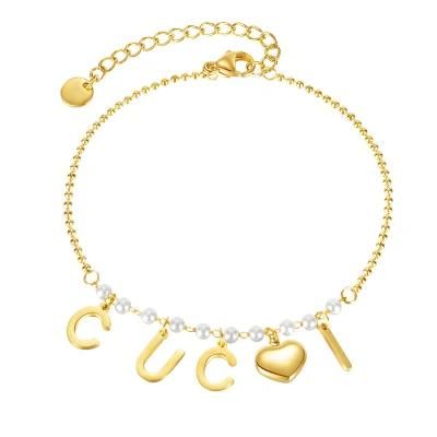 Stainless Steel English Letter Titanium Cutting Name Simple Fashion Bracelet