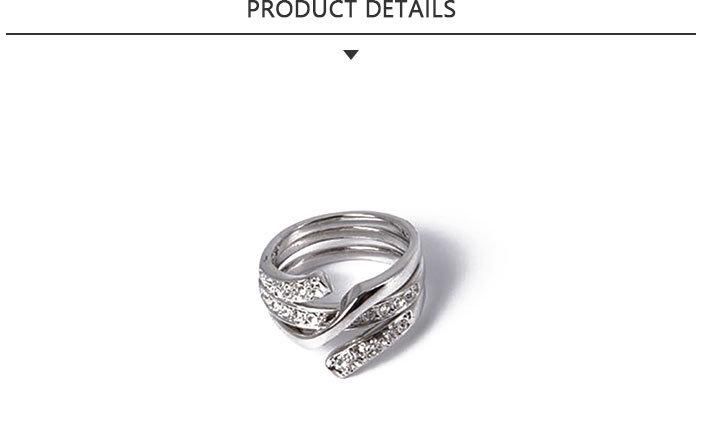 Universal Fashion Jewellery Irregular Silver Ring with Rhinestone