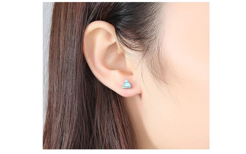 Factory Wholesale Blue Green Malachite Fine Needle Earrings