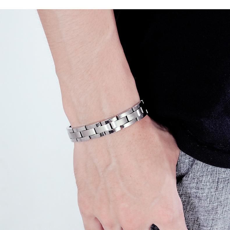 High Quality Stainless Steel Jewelry +Lodestone Male Bracelet
