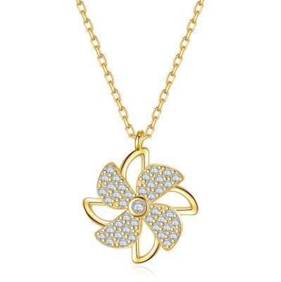 925 Sterling Silver Jewelry Four Leaf Clover Zircon Pendant Clavicle Chain Necklace Women Light Luxury Fashion Jewelry