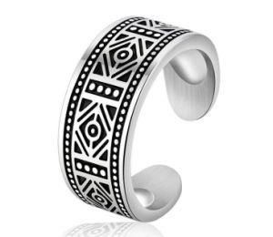 Men&prime;s Stainless Steel Ring New Fashion Jewelry Accessories Retro Open End Ring