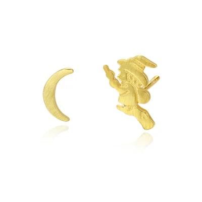 Sterling Silver Jewelry Pinocchio and Moon Shape Ear Studs