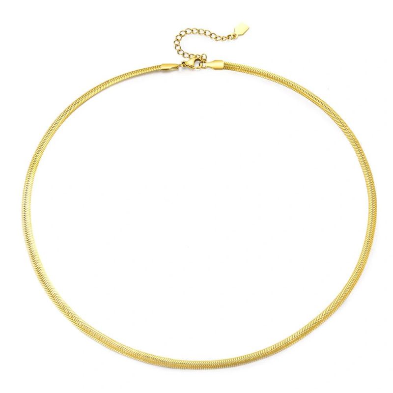 14K Gold Plated Stainless Steel Chain Necklace for Women Men Jewelry