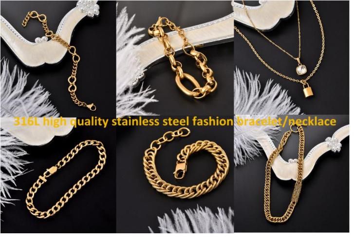 Gold Plated 47cm Beaded Chain and Curb Chain Layer Necklace with Pendant